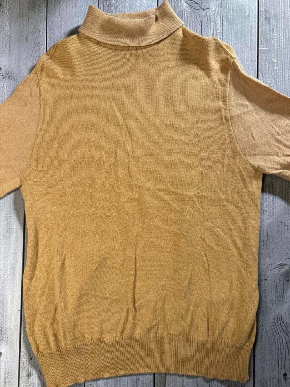 Vintage 70s Arnold Palmer Robert Bruce Turtleneck Sweater Gold Orange M Knit S/M - Picture 3 of 7
